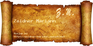 Zeidner Mariann névjegykártya
